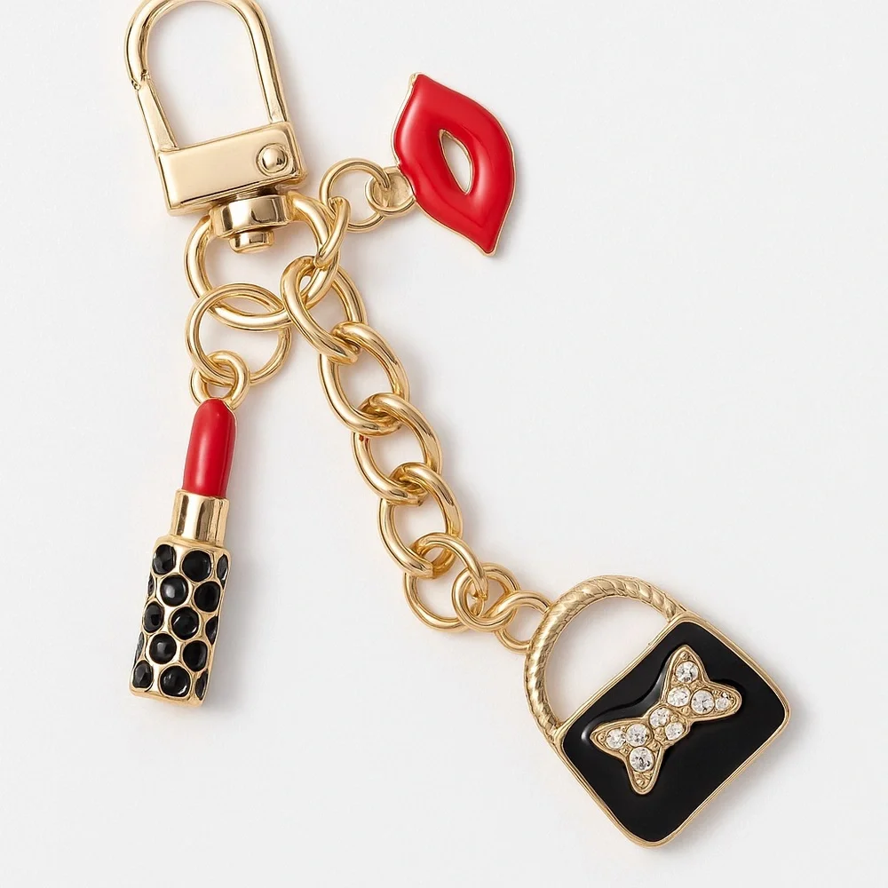 Gold and Black Charm Keychain